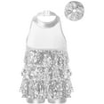 thumbnail image 2 of vastwit Kids Girls Gymnastic Leotard Shiny Sequins Salsa Rumba Dance Performance Costume Ballet Jazz Silver 12, 2 of 5