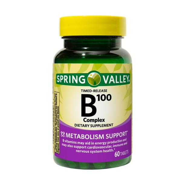 Spring Valley Timed-Release B100 Complex Tablets, 60 Count - Walmart.com - Walmart.com Spring Valley Timed-Release B100 Complex Tablets, 60 Count - Walmart.com - Walmart.com