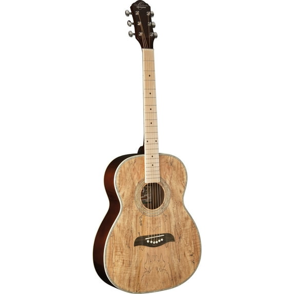 Oscar Schmidt OF2MFSM 6-String Folk-style Acoustic Guitar with Spalted Maple Top and Maple Fretboard