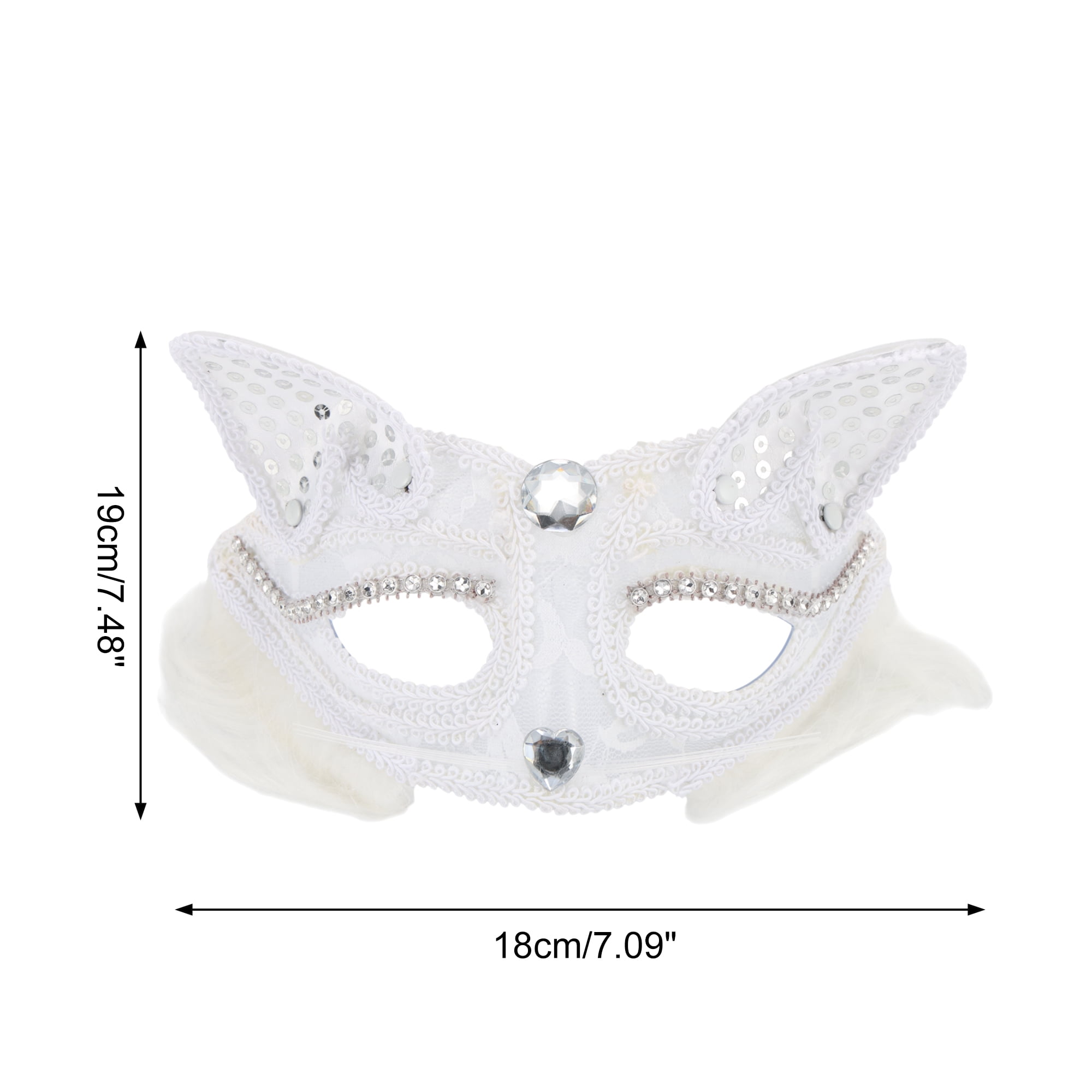 Unique Bargains 1 Pack Cat Party Mask for Themed Events White