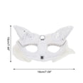 thumbnail image 2 of Unique Bargains 1 Pc Cat Ears Party Mask White Plastic Lace, 2 of 5