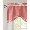 thumbnail image 3 of Tie Up Valance Curtain for Kitchen, Modern Coral Red Rod Pocket Short Curtains Adjustable Tie-Up Shade Valances, Abstract Minimalist Art Window Treatment for Bathroom Living Room Bedroom, 3 of 7