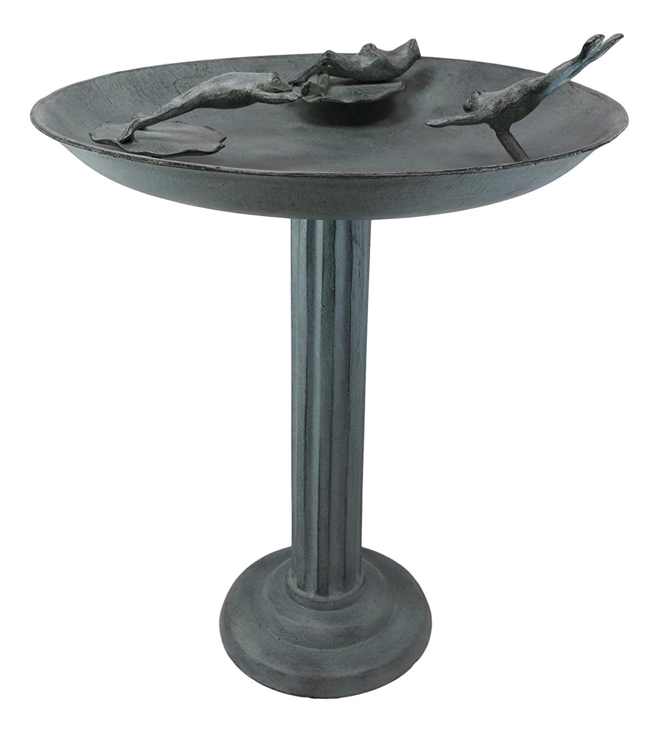 Ebros 26" Tall Aluminum Metal Trio Diving Frogs in Pond Plunge Party Garden Bird Feeder Or Bath Statue