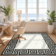 thumbnail image 3 of Design&I 4'x6' Washable Area Rug Snag-Free Skid-Resistant Medium Traditional Greek Key Meander Interlocking Border Geometric Motif for Home Office, Under Desk, 3 of 7