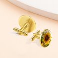 thumbnail image 7 of PhooArto Men's Classic Stainless Steel, Yellow Floral Sunflowers Bloom Cufflinks Business Wedding Shirts, Golden, 7 of 7