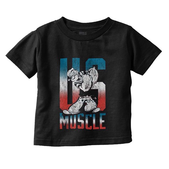 Popeye the Sailor Man US Muscle Funny Toddler Boy Girl T Shirt Infant Toddler Brisco Brands 7T