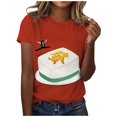 thumbnail image 1 of LUOGENLI T-shirts pour Femmes Classique Quotidien Manches Courtes Rétro Mahjong Tendance Décontracté Col Rond T-shirts 4TG Graphiques Saint-Valentin Rouge m, 1 of 4
