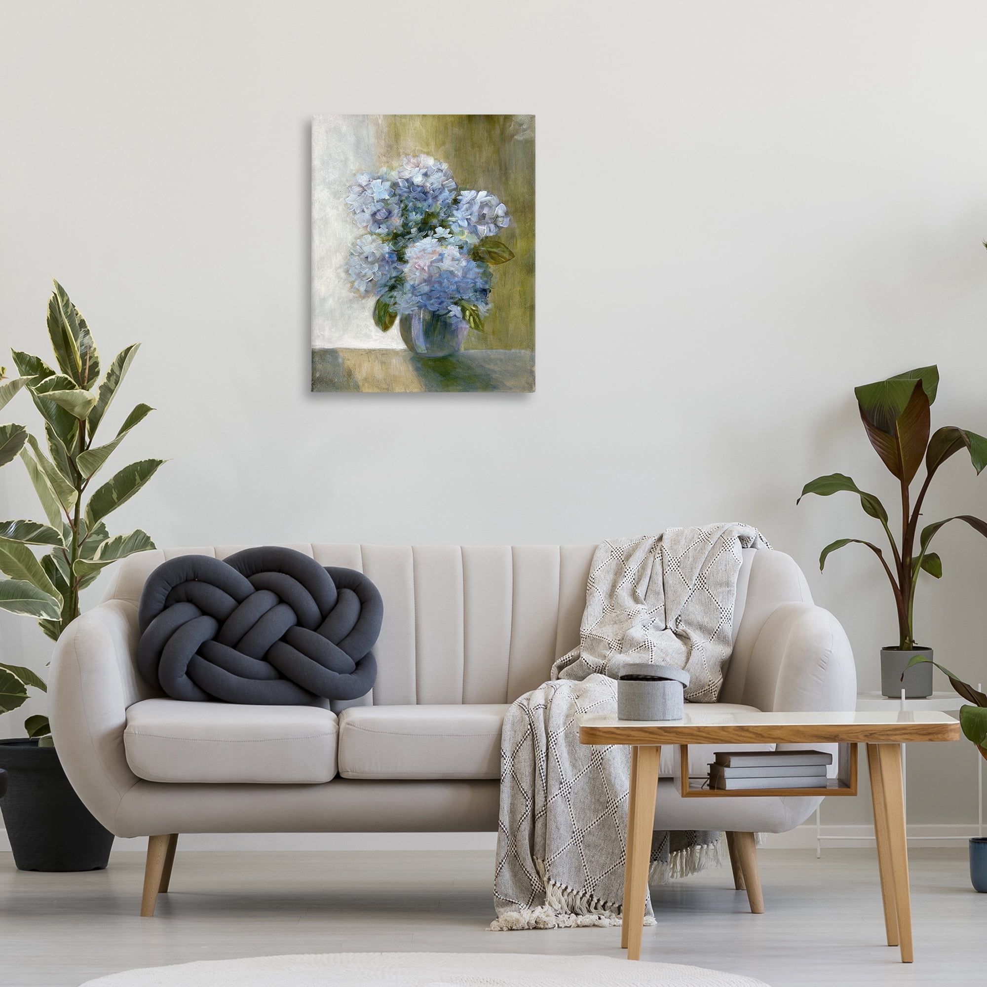 Stupell Industries Hydrangeas in Vase Botanical & Floral Painting Gallery Wrapped Canvas Art Print Wall Art, 24 x 30