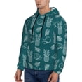 thumbnail image 3 of Kdxio Tropical Pineapple Print Mens Casual Hooded Collar Drawstring Hoodies Pullover Sweatshirts Casual Long Sleeve Shirts-Small, 3 of 7