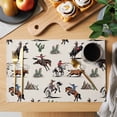 thumbnail image 2 of Western Cowboys Placemats Set of 6 Beige Vintage Country Cactus Place Mats Indoor Wipeable Table Mats Washable Cloth Dining Table Placemats for Kitchen Holiday Party Home Decor 13x19 Inch, 2 of 9