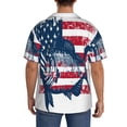 thumbnail image 3 of Logiee bass fish with the USA flag Print Men's Button Down Shirts Short Sleeve, Summer Beach Shirts,Vacation Wedding Shirts,Men's Casual Button-Down Shirts with Pocket-Small, 3 of 5