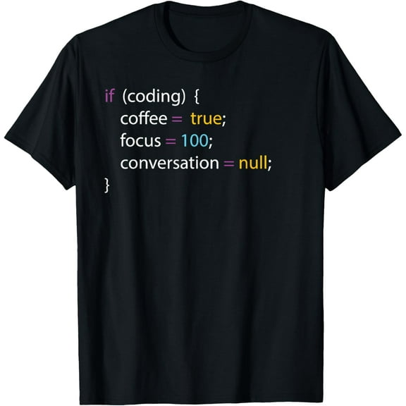 Funny Joke Programming If Coding Coffee Focus For Men Women T-Shirt
