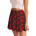 thumbnail image 4 of FEOYA Womens Pleated Skirt School Ladies Uniform Skirt Plaid Mini Skater Skirt Cheer Skirt High Waist Casual Slimming A Line Skirt L, 4 of 7
