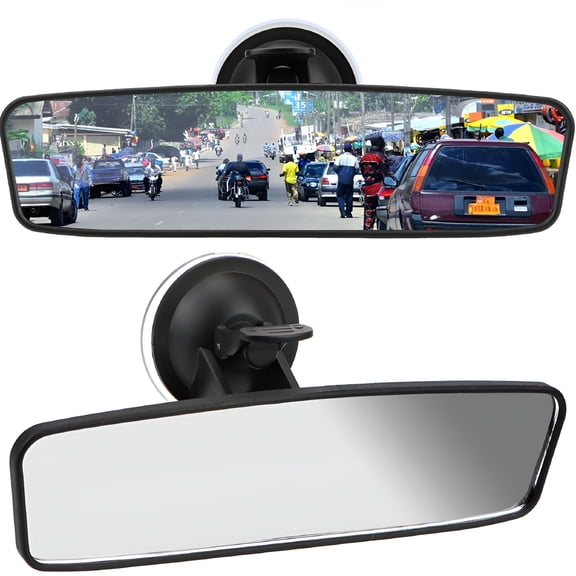 MELIVO Universal Interior Rear View Mirror Suction Rearview Mirror for Car HD Anti-glare Rear View Mirror 9.8 inches