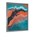 thumbnail image 2 of Designart 'Abstract Marble Composition In Orange and Blue VI' Modern Framed Art Print, 2 of 4