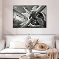 thumbnail image 2 of Elephant Stock Monochrome Propeller Plane Wall Art - Horizontal Canvas Wall Art - Living Room Wall Decor - Transportation Canvas - Gray And Silver Decor - 45" x 30", 2 of 8