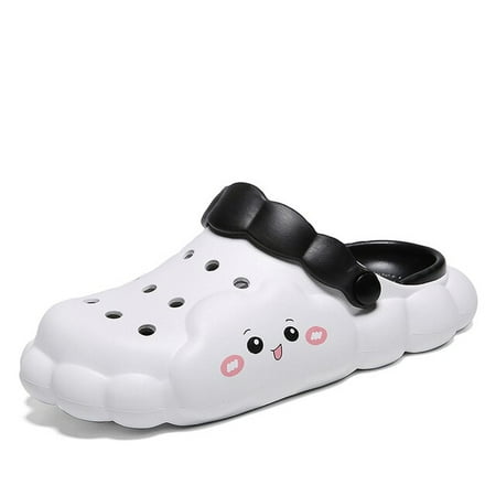 

Summer Lovely Pink Clogs Women Slipper Cloud Design Cartoon Sandals Female Outdoor EVA Shoes Women Platform Sole Beach Slides