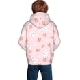 thumbnail image 3 of Bingfone Rabbit And Peach Pattern Youth Classic Hoodies Soft Hooded Pullover Sweatshirts for Girls and Boys, 3 of 6