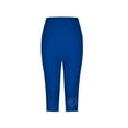 thumbnail image 4 of SwiftWear Women's Heart Rhinestone Detail Capri Leggings - High Waisted Solid Color Pants, Stretch Slim Fit with Crystal, 4 of 4