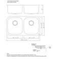 thumbnail image 4 of Ancona 32" Double Bowl Undermount Stainless Steel Kitchen Sink with Rear Drain, 4 of 4