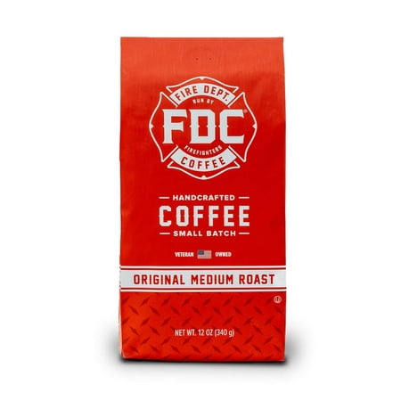 Fire Department Coffee, Original Medium Roast Coffee, Veteran Owned, Ground Coffee, 12 oz