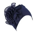 thumbnail image 1 of Chapeau Rétro pour Femmes avec Grandes Fleurs, Turban Jaune, 1 of 2