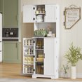 thumbnail image 2 of HOMCOM 71.5" Tall Pantry Cabinet, Kitchen Cupboard with Spice Racks, White, 2 of 10
