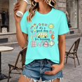 thumbnail image 2 of Endives Women's Short Sleeve T-shirt Plus Size Teacher Shirt Womens Graphic T Shirt Summer Tops Funny Print Crew Neck Casual Loose Cute T Shirts T Shirts for Women Mint Green M, 2 of 8