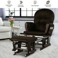thumbnail image 3 of Costway Glider and Ottoman Cushion Set Wood Baby Nursery Rocking Chair Brown, 3 of 10