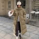 thumbnail image 5 of Parka larga de invierno para mujer, abrigo por encima de la rodilla acolchado de algodón, cortavientos cálido y grueso, ropa para exteriores, 5 of 5