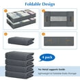 thumbnail image 4 of Onekawa 4 Pack Under Bed Storage Bins 90L Foldable Closet Organizers for Blankets, Comforters, Bedding, Sweaters - Clear Window & Dual Zippers, Space Saving Storage Containers with Handles(Gray), 4 of 9