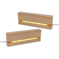 thumbnail image 1 of HUGFEGWE Wooden Light Base, Wooden LED Base 4.33 Inch Rectangle Display Pedestal Night LED Light Lamp Base Lighted Display Stand with USB Switch for Crystal, Blow Glass, Acrylic Art U2537-6411, 1 of 8