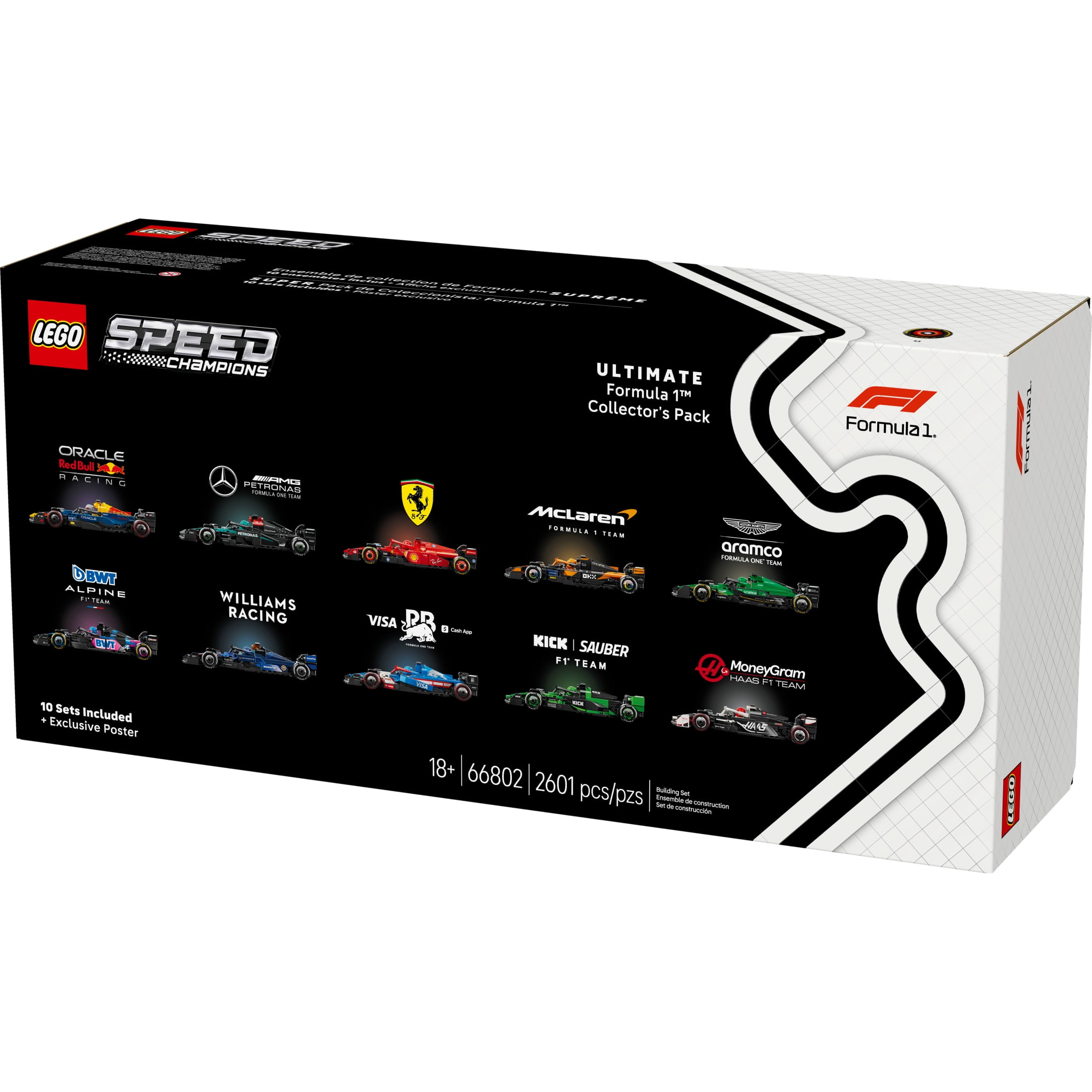 LEGO Speed Champions Ultimate Formula 1 Collector's Pack - Contains 10 Sets in 1 - Includes Exclusive Poster - Collectible F1 Model Car Kit - Gift for Race Car Fans - 66802