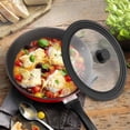 thumbnail image 4 of Multipurpose Silicone Pot Lid, Heat Resistant Pan Lid, Cookware Part Tempered Glass Lid, Frying Pan Kitchen Accessories Pot Cover(27cm,Black), 4 of 7