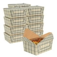 thumbnail image 2 of Restaurantware-Bio Tek 8.5 x 6.2 x 3.5 Inch Food Containers, 50 Durable Takeaway Boxes - Disposable, Sturdy, Plaid Paper 98 Ounce Takeout Boxes, Rectangle, For Takeouts And Delivery, Or Picnics, 2 of 11
