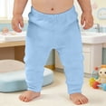 thumbnail image 2 of LIJCC Baby Pants Boys Girls Pull-on Sweatpants Infant Elastic Jogger Pants Toddler Pure Cotton Basic Solid Athletic School Trousers(Light Blue,0-3 Months), 2 of 4