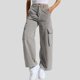 thumbnail image 3 of Gibobby Pantalones deportivos de mujer Vaqueros versátiles informales a la moda con múltiples bolsillos para mujer(Gris,G), 3 of 4
