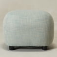 thumbnail image 2 of KINWELL 23" Wide Linen Blend Upholstered Ottoman, Textured Weave Footrest with Soft Padded Seat, Mid-Century Modern Footstool for Bedroom, Entryway or Living Room, Light Teal Multi, 2 of 12