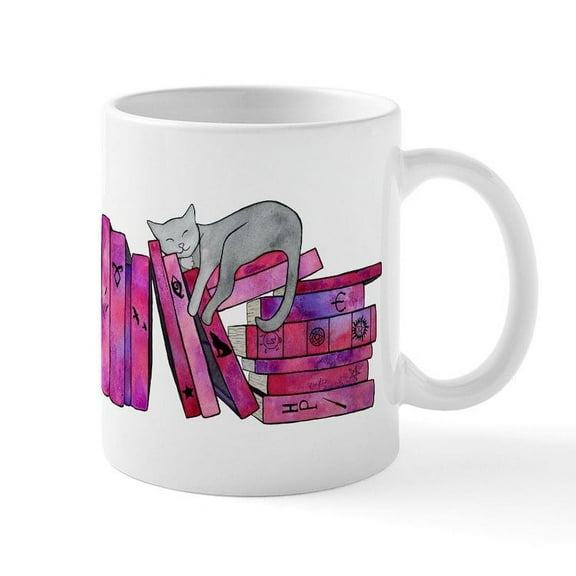 CafePress - Fangirl Bookshelf Mugs - 11 oz Ceramic Mug - Novelty Coffee Tea Cup