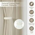 thumbnail image 3 of Dznils Natural Cotton Rope Curtain Tiebacks, Farmhouse Braided Curtain Holdbacks, White, Set of 4, 3 of 10