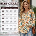 thumbnail image 7 of DISNIMO Flower Printed Pullover Tops for Women V Neck Hoodies Long Sleeve Sweatshirts Waffle Hooded Sweatshirt for Fall Winter, S, 7 of 7