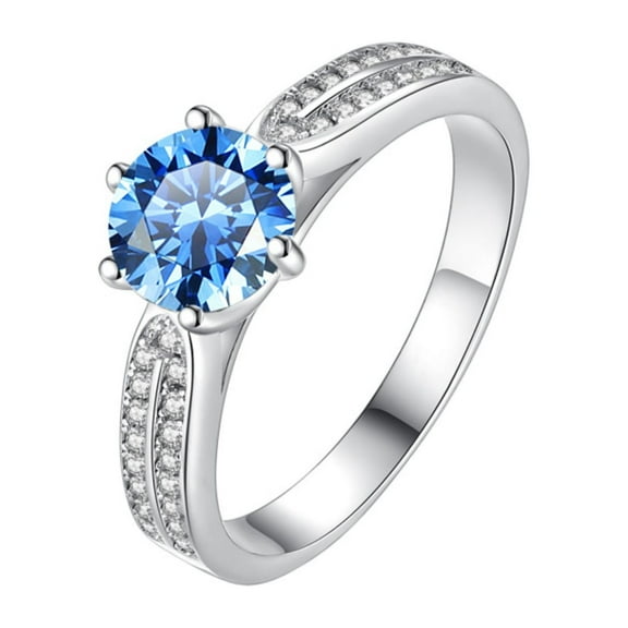 1-3 Carat 18K White Gold Moissanite Rings for Women Gift D Color VVS1 Clarity Blue Diamond Rings S925 Sterling Silver Ring jewelry Moissanite Wedding Bands with Certificate