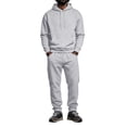 thumbnail image 2 of Men's Sweatsuit 2 Piece Set Fleece Lined Hoodie and Jogger Sweatpants, Casual Athletic Pullover Tracksuit with Pockets for Fall Winter Light Gray XL, 2 of 9