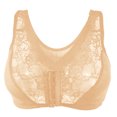 thumbnail image 2 of Aayomet Women’S Bras Women's Front Closure Plus Size Full Coverage Lace Underwire Racerback Bra,Beige 3XL, 2 of 4