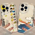thumbnail image 4 of Iively-Funda de Snoopy de dibujos animados para iPhone, carcasa de teléfono con ondas de aceite para Apple iPhone 15, 14, 13, 12, 11, XS, XR, X Pro Max Plus, 4 of 5