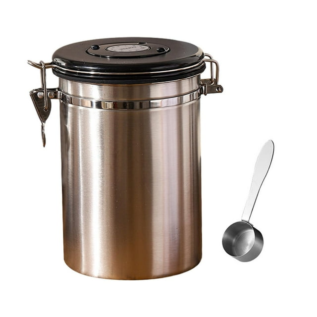 Coffee Bean Container Tea Sugar Canisters with Date Record Tool Multi Functional 1.8L