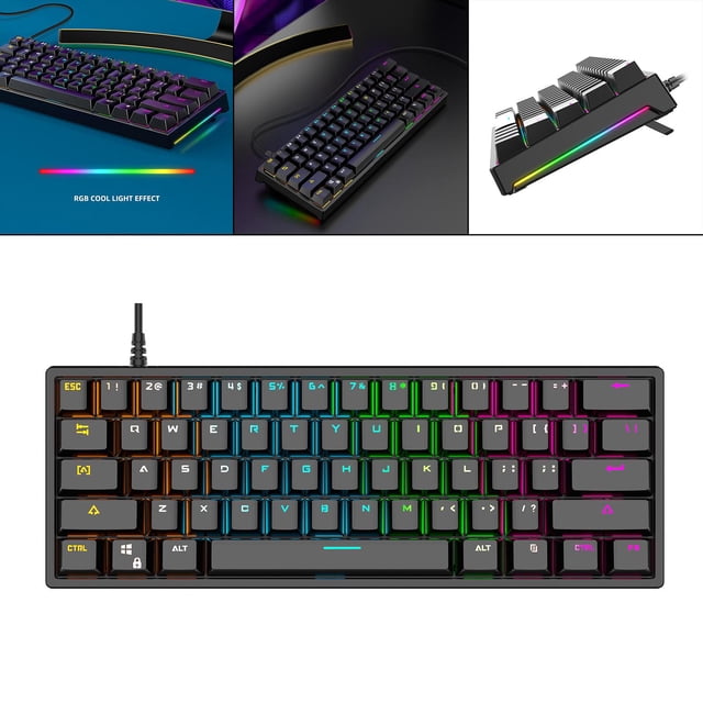 Teclados mecánicos de 61 teclas RGB iluminados para PC Gamer Programable con cable Hugo Kits de teclado intercambiables en caliente