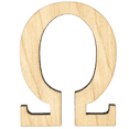 thumbnail image 1 of Krafty Supply 16" Tall Greek Wood Letter OMEGA | 1/4" Thick Birch Plywood | Greek Alphabet | Craft Alphabet Letters, 1 of 4