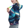 thumbnail image 2 of Lsque Vintage Colorful Patterned Dolphin Pattern Casual Women's Hoodie,Hooded Sweatshirt with Kangaroo Pocket,Pullover Hoodie with Eye-catching Drawstrings-XX-Large, 2 of 7