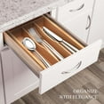 thumbnail image 5 of Small Silverware Organizer, Bamboo Kitchen Drawer Organizer, Utensil Holder, Cutlery Tray & Spoon Flatware Storage with Grooved Drawer Dividers, 5 of 8